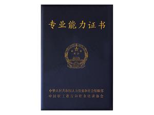 專業能力證書
